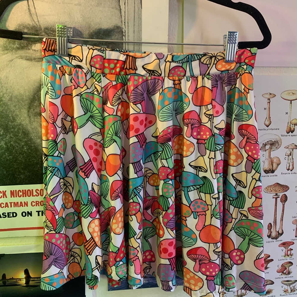 Groovy Mushroom Skater Skirt